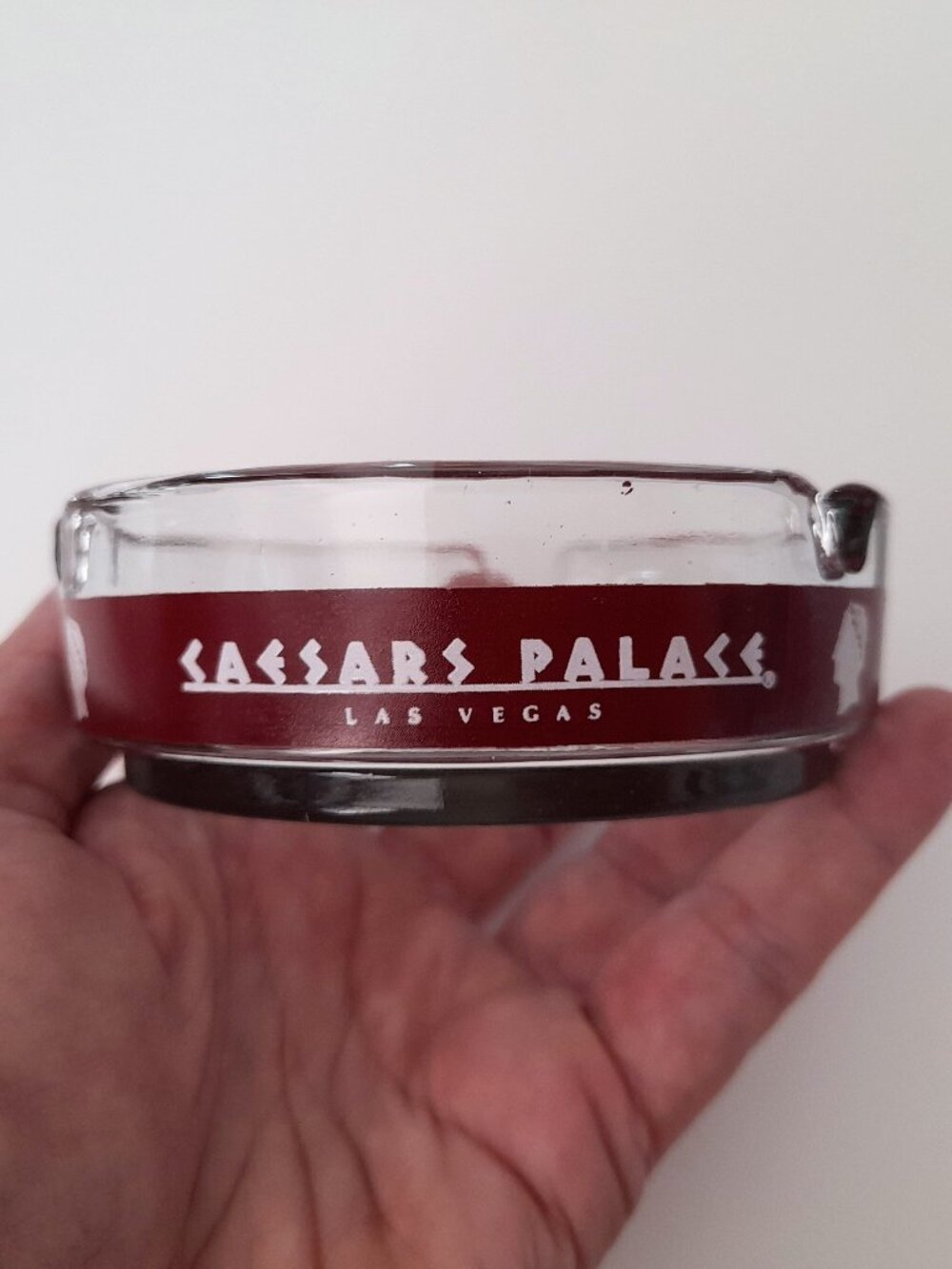 Vintage 90s Caesar's Palace Ashtray Glass Las Vegas Casino Collectible Souvenir